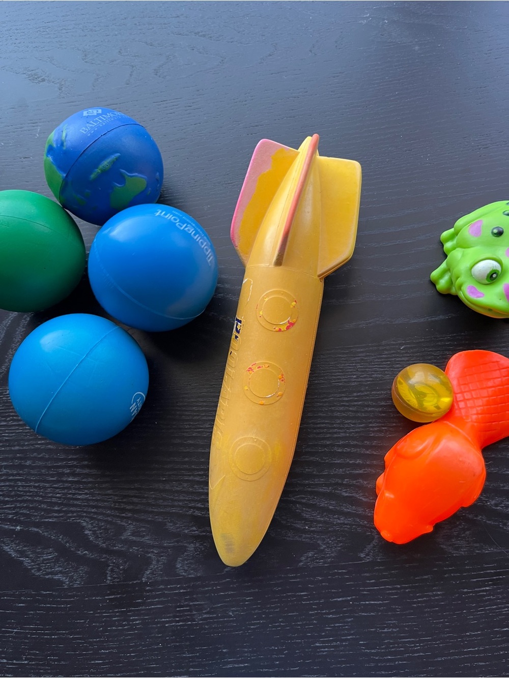 Pool Toys Bundle - Poolmaster Yellow Rocket Torpedo Dive Toy Stress Balls - Picture 2 of 11